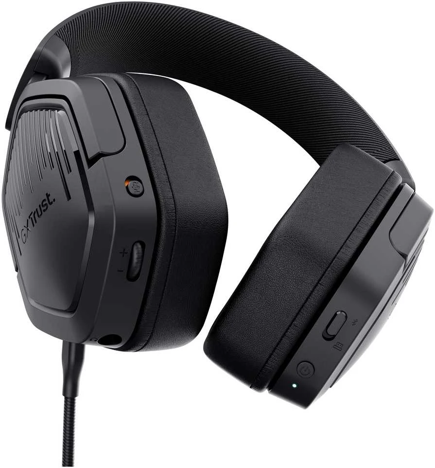 TRUST žaidimų ausinės GXT 493 Carus, Bluetooth, 2,4 GHz, juodos