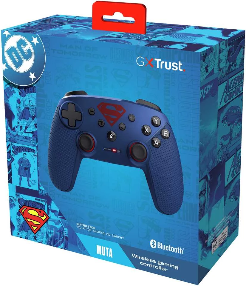 „Trust GXT 542SM Muta Mėlyna Bluetooth/RF/USB Gamepad“ skirtas „Android“, „Nintendo Switch“, „Nintendo Switch 2“, „Nintendo Switch Lite“, „Nintendo Switch OLED“, asmeniniams kompiuteriams, „iOS“