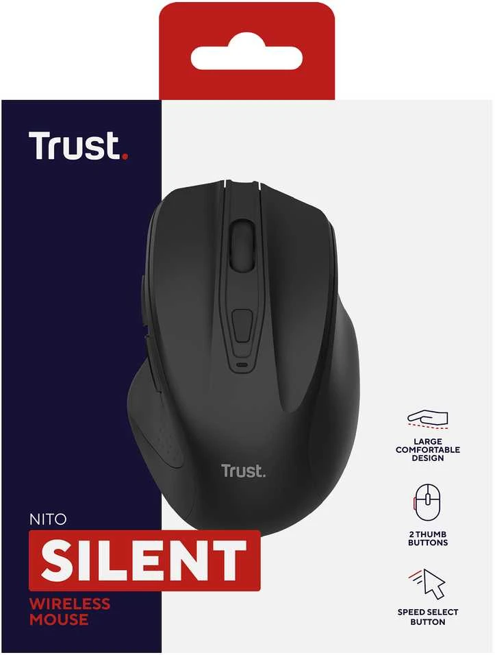 Trust NITO SILENT Belaidė pelė - BL - BLK