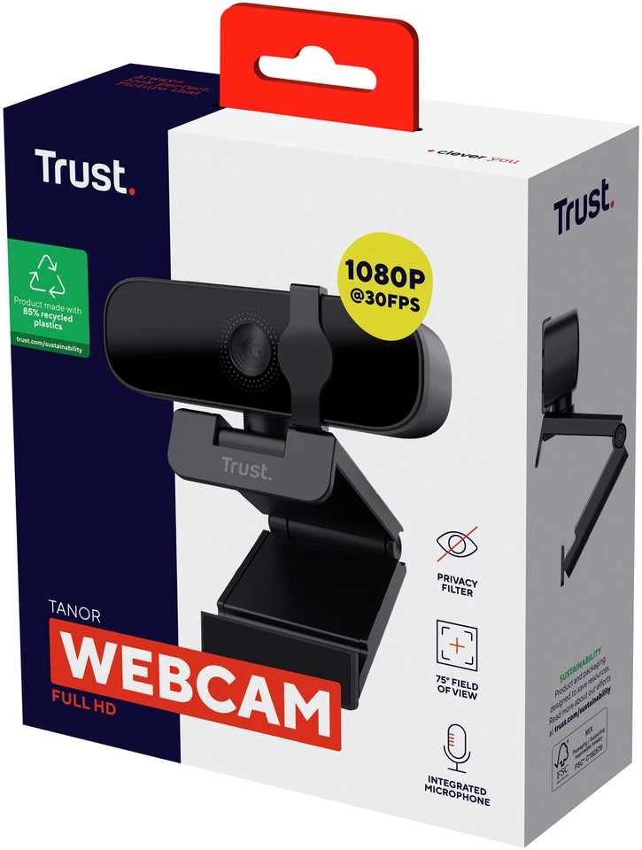 „Trust Tanor“ – 1080p „Full HD“ internetinė kamera (juoda)