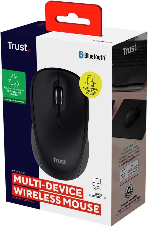 Fusion Accessories YVI+ MULTI-DEVICE belaidė Pelė - Juodas