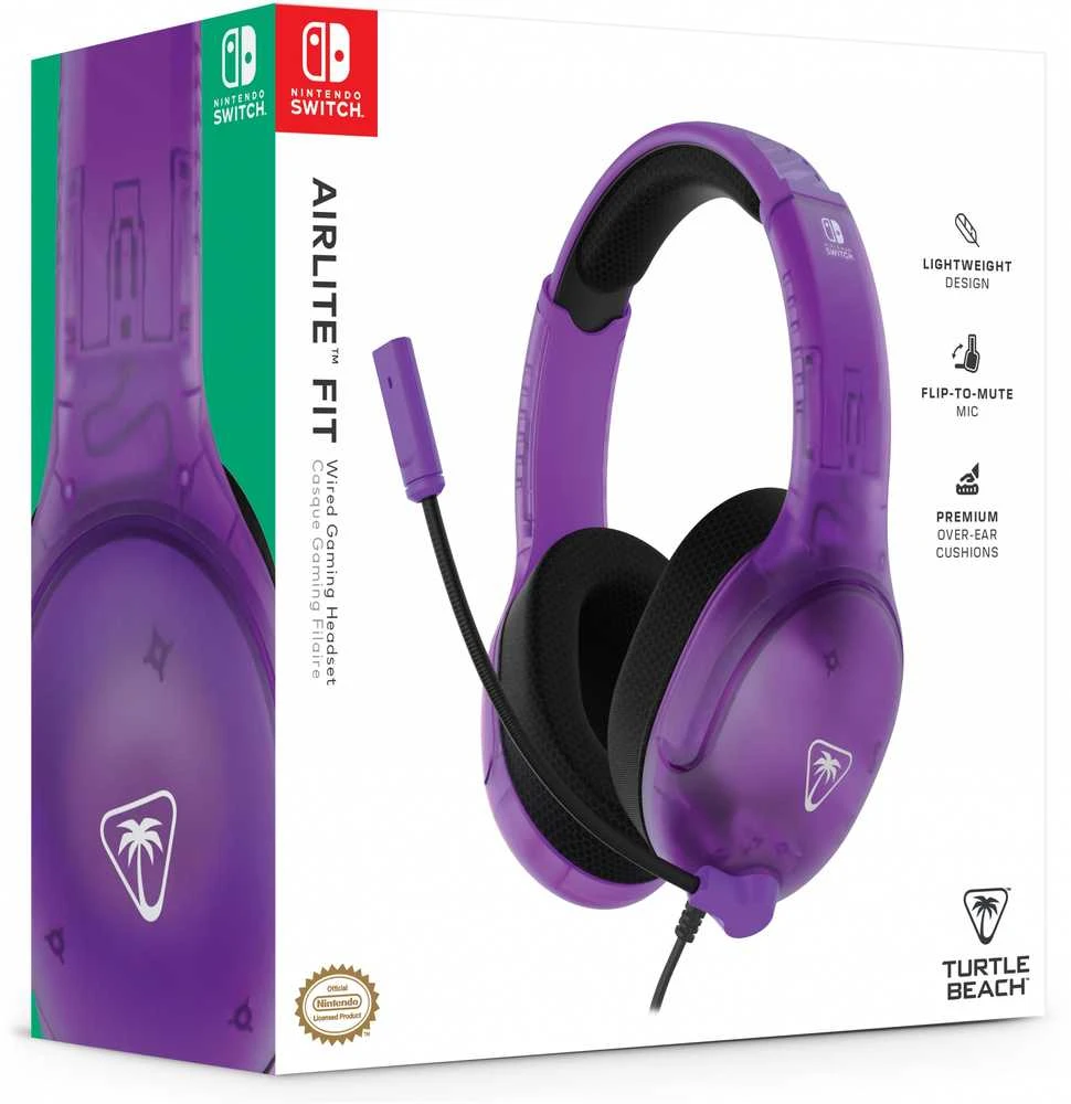 „Turtle Beach“ ausinės „Airlite Fit Nintendo Switch“, vaiduokliškai violetinės