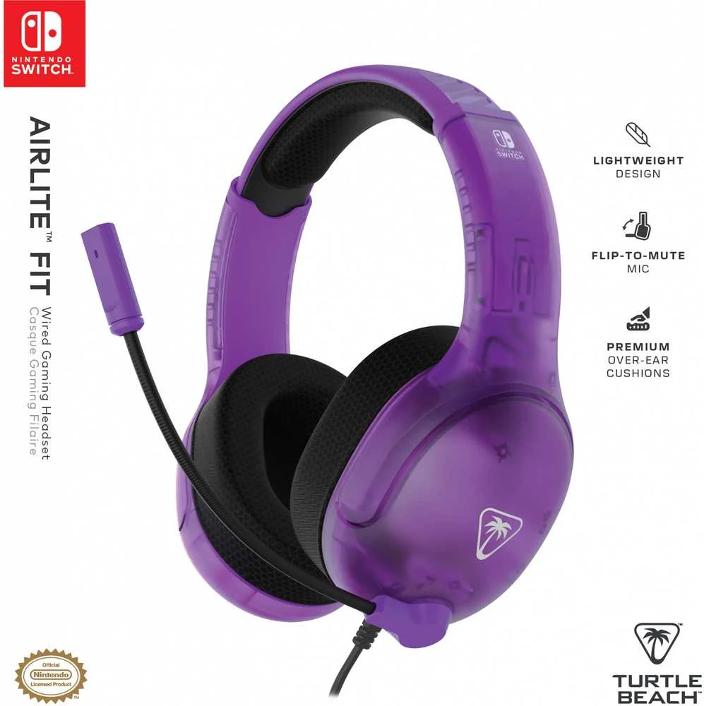 „Turtle Beach“ ausinės „Airlite Fit Nintendo Switch“, vaiduokliškai violetinės