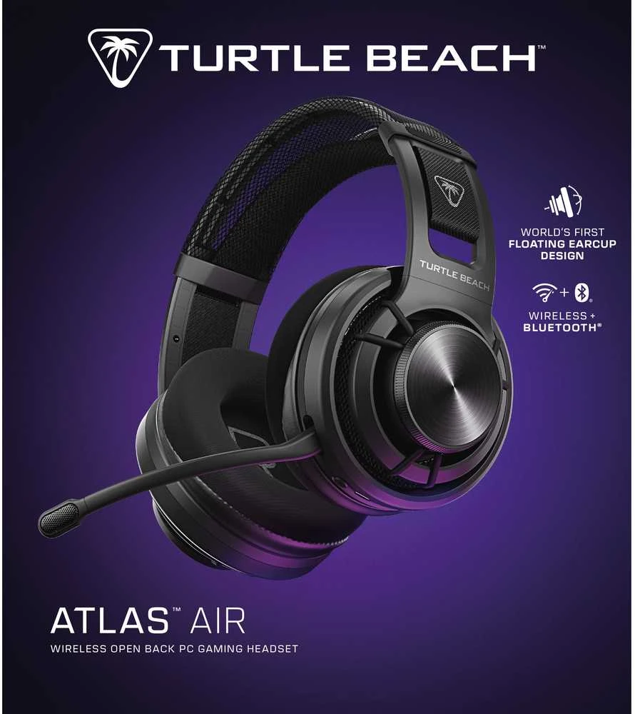 Turtle Beach Atlas Air (juodos) belaidės ausinės | Playstation, PC, Switch