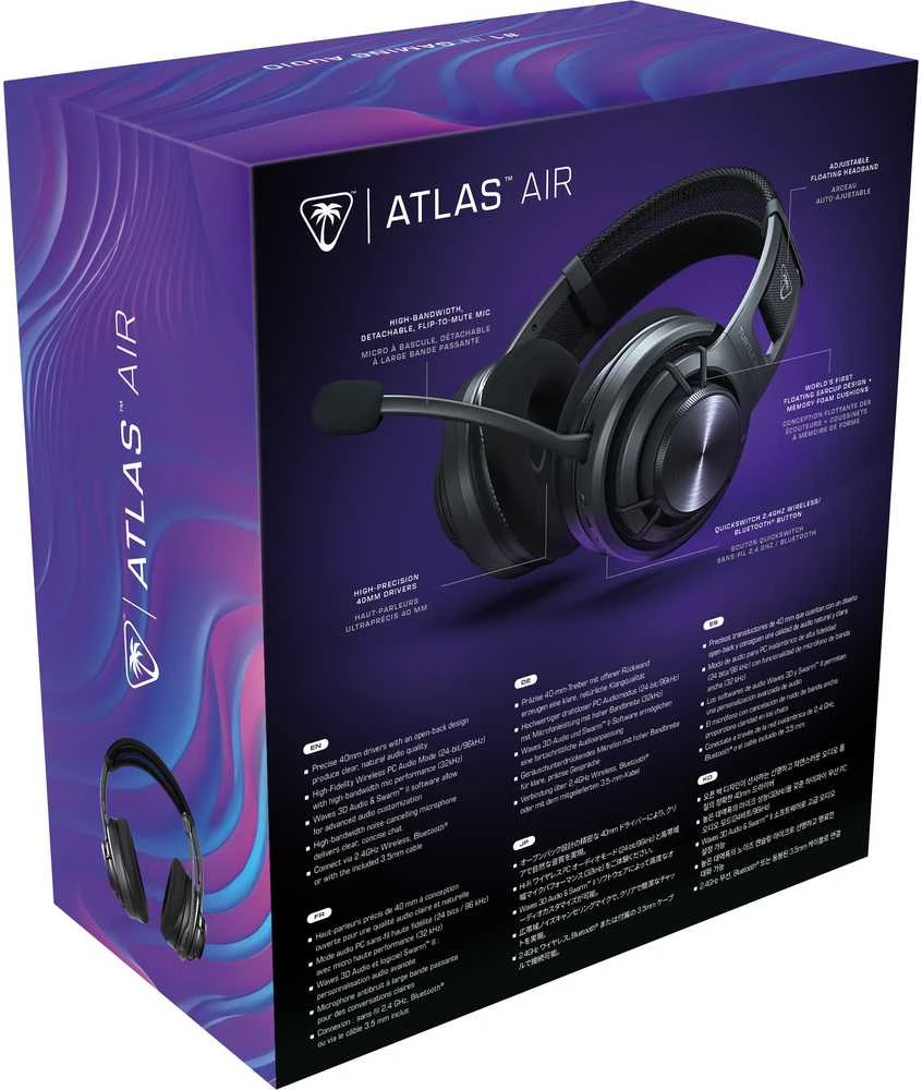 Turtle Beach Atlas Air (juodos) belaidės ausinės | Playstation, PC, Switch