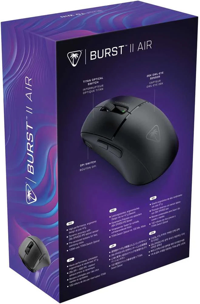 Turtle Beach Burst II Air juoda belaidė pelė | 26000 DPI