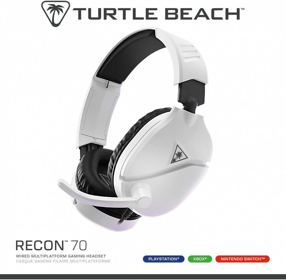 Turtle Beach Recon 70 (baltos) laidinės ausinės | 3.5mm |PS5,PS4