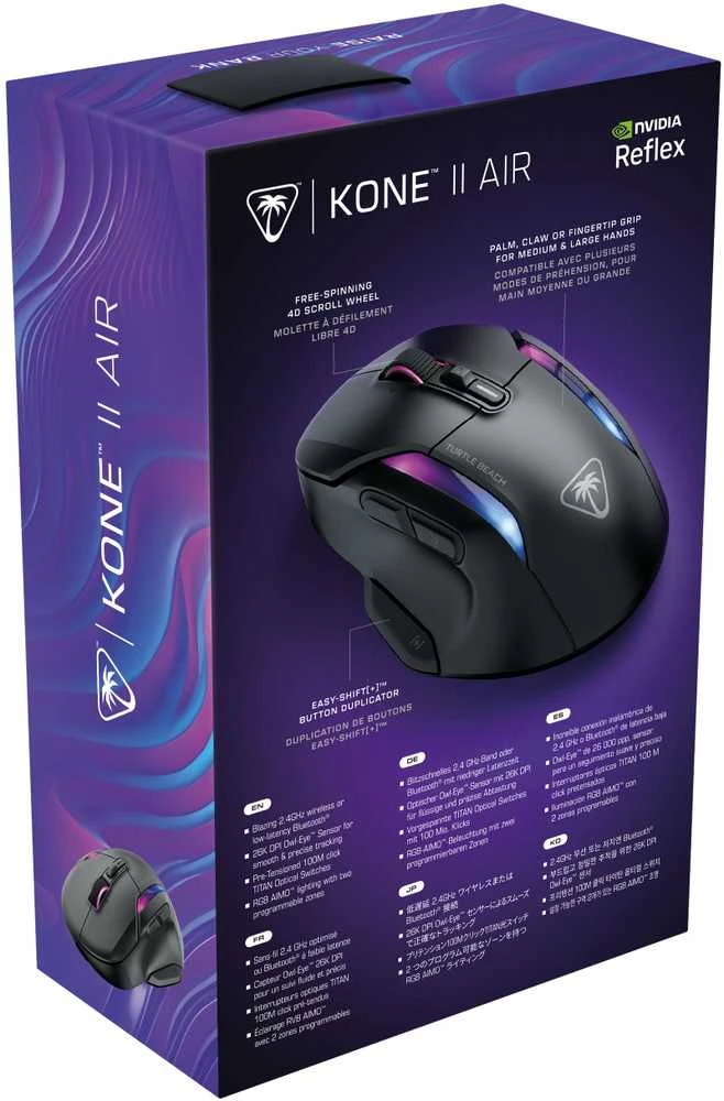 Turtle Beach Kone II Air Belaidė RGB Žaidimų Pelė | Juoda