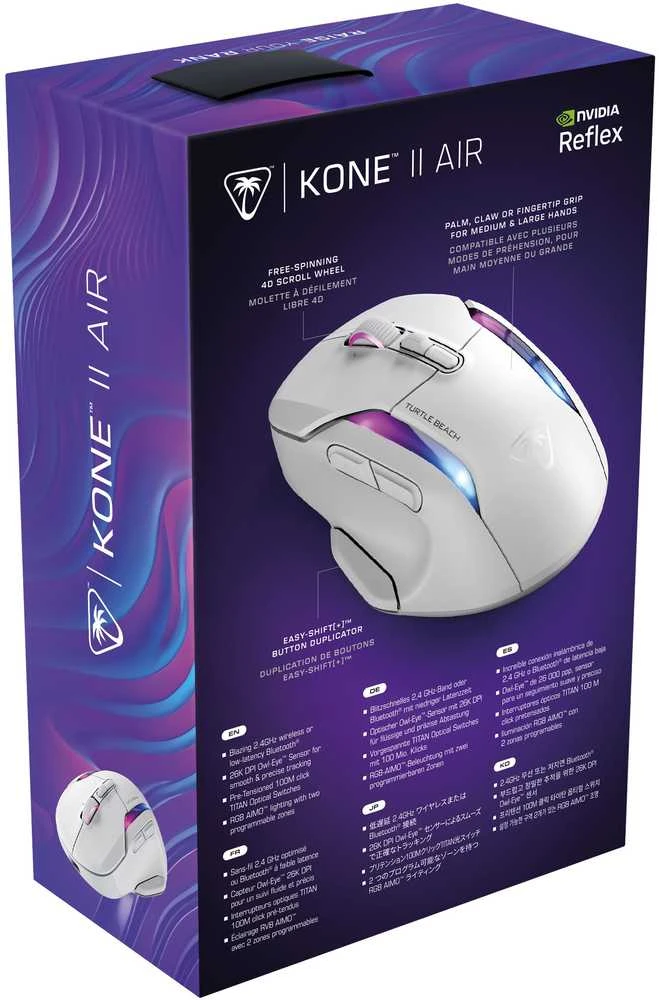 Turtle Beach Kone II Air Belaidė RGB Žaidimų Pelė | Balta