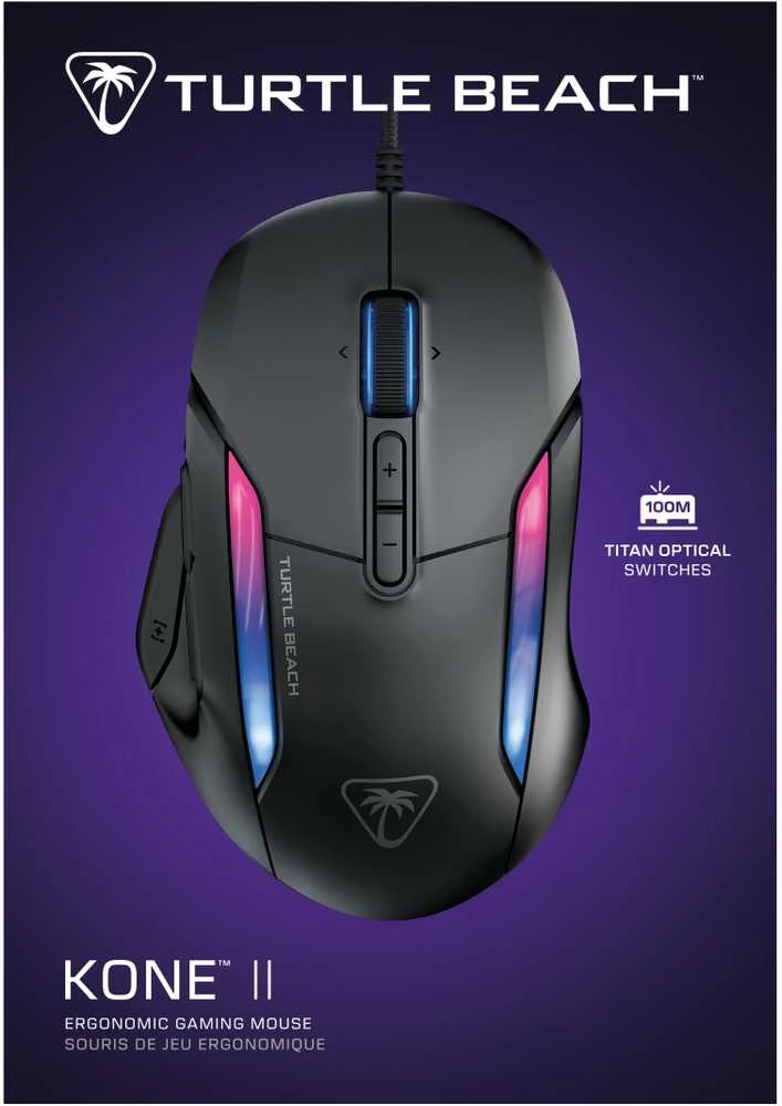 Turtle Beach Kone II Laidinė ergonominė RGB žaidimų pelė | Juoda