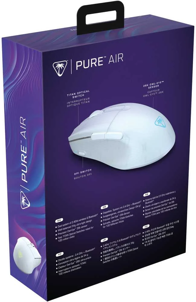 Turtle Beach Pure Air RGB balta belaidė pelė | 26000 DPI