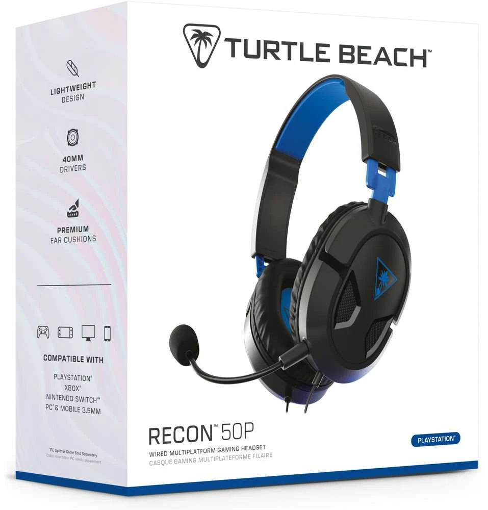 Žaidimų ausinės Turtle Beach Recon 50P, skirta PS4, Juoda-mėlyna