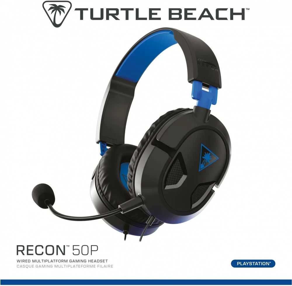 Žaidimų ausinės Turtle Beach Recon 50P, skirta PS4, Juoda-mėlyna