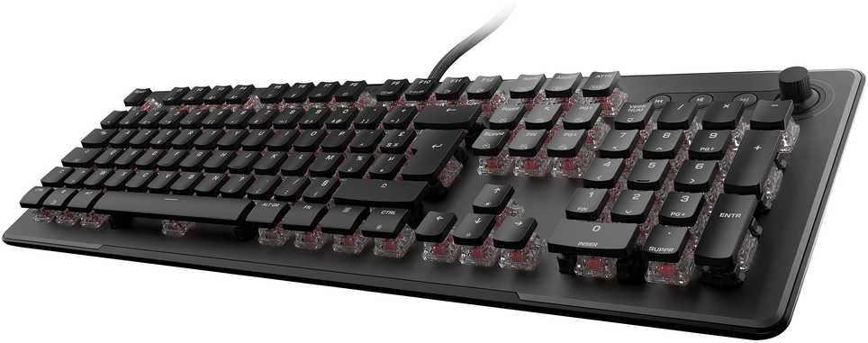 Turtle Beach Vulcan II Max, Gaming-klaviatūra - juodas/transparent, DE-išdėstymas, TITAN II Optical Raudona