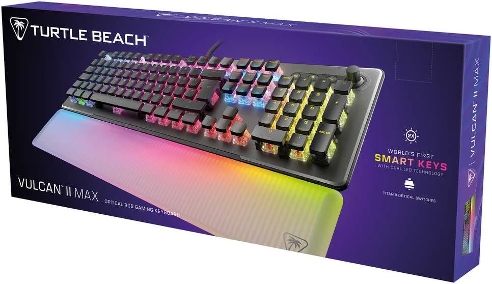 Turtle Beach Vulcan II Max, Gaming-klaviatūra - juodas/transparent, DE-išdėstymas, TITAN II Optical Raudona