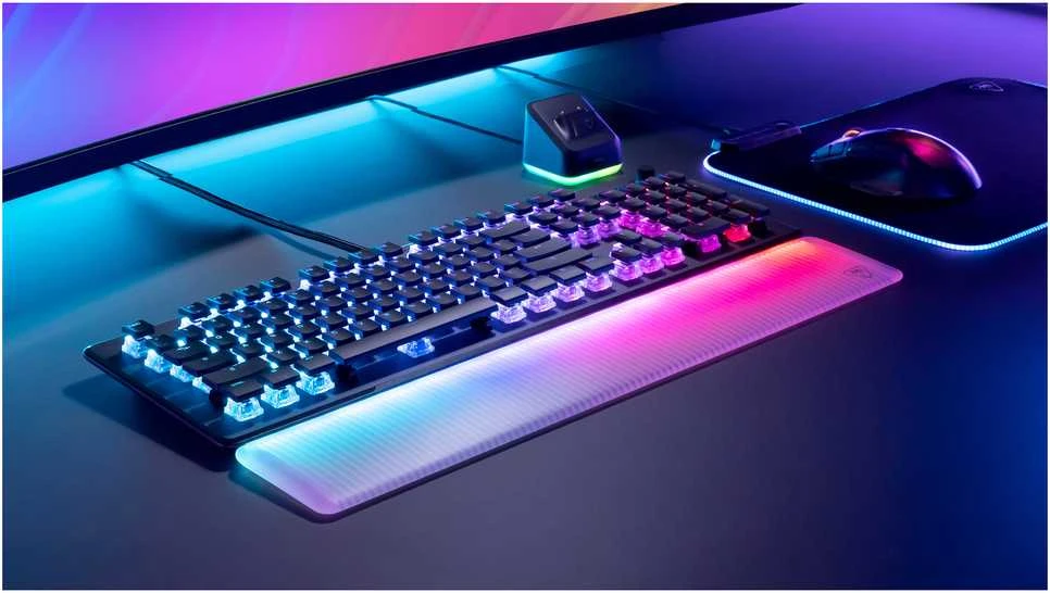 Turtle Beach Vulcan II Max, Gaming-klaviatūra - juodas/transparent, DE-išdėstymas, TITAN II Optical Raudona