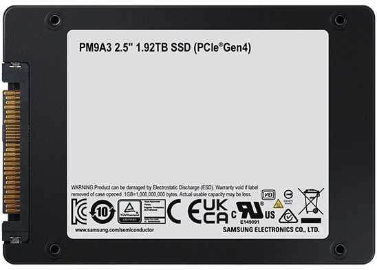 Samsung Dysk SSD PM9A3 U.2DCT 1920GB MZQL21T9HCJR-00W07 NVMe