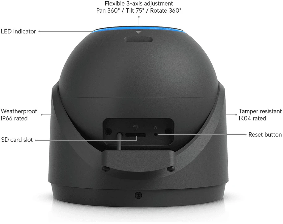 Ubiquiti G6 Pro Turret Bokštelis IP apsaugos kamera Vidaus ir lauko 3840 x 2160 pikseliai Lubos / siena