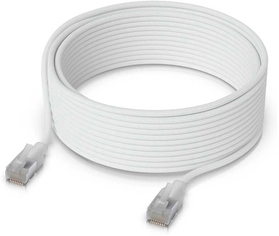 Ubiquiti Ubiquiti UACC-Cable-Patch-EL-C6A-12M-W tinklo kabelis pusiau permatomas, Baltas Cat6a