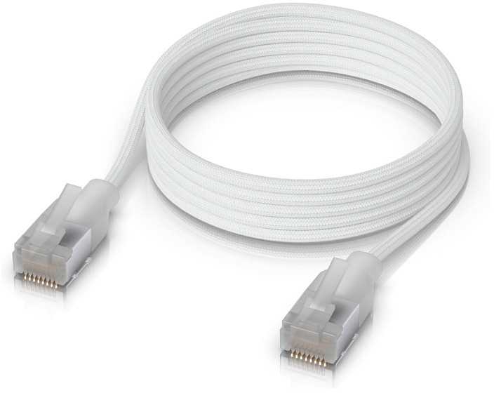 Ubiquiti UACC-Cable-Patch-EL-C6A-1M-W tinklo kabelis, permatomas, baltas, Cat6a