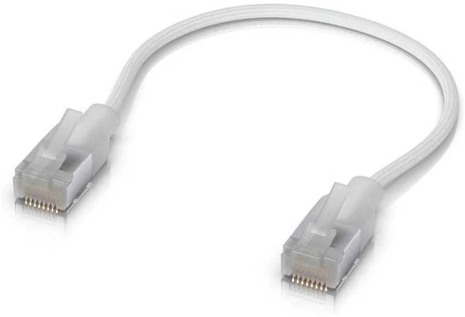 Ubiquiti UACC-Cable-Patch-EL-C6A-0.15M-W tinklo kabelis pusiau permatomas, Baltas 0.15 m Cat6a