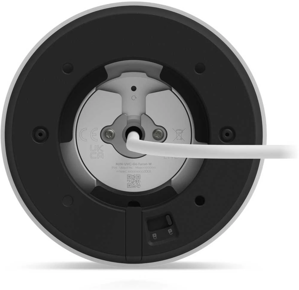 „UBIQUITI G6 TURRET“ – visoms oro sąlygoms atspari, nuo klastojimo apsaugota 4K POE kamera su 1/1,8 colio 8 MP vaizdo jutikliu, daugiafunkciu dirbtinio intelekto varikliu ir 3 ašių rankiniu reguliavimu, kad būtų galima lengvai įdiegti.