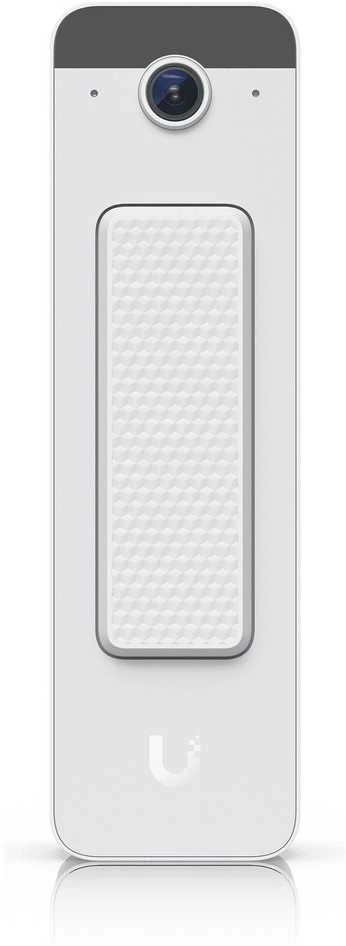 „Ubiquiti Doorbell Lite“ – kompaktiškas „PoE“ vaizdo durų skambutis su dvipusiu garsu ir universaliomis tvirtinimo galimybėmis, baltas.