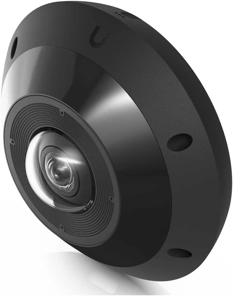 UBIQUITI UVC-G6-Pro-360-B Visoms oro sąlygoms, vandalams atspari 12MP PoE kamera su panoraminiu 360 laipsnių vaizdu, skaitmeniniu pasukimo, pakreipimo, priartinimo ir išmaniuoju IR ryšiu.