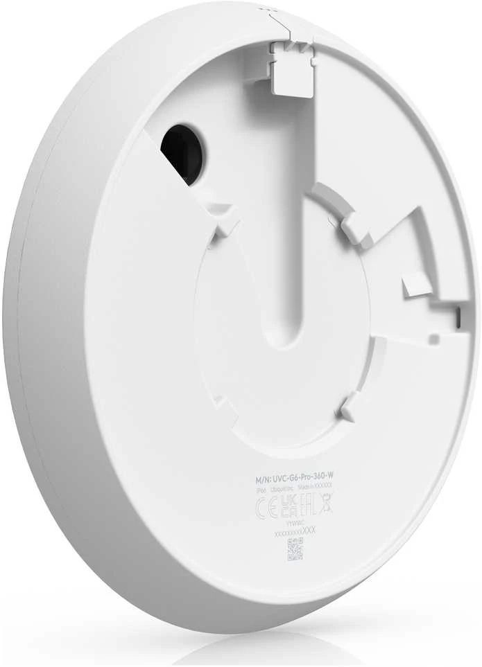 UBIQUITI UVC-G6-Pro-360-W Visoms oro sąlygoms, vandalams atspari 12MP PoE kamera su panoraminiu 360 laipsnių vaizdu, skaitmeniniu pasukimo, pakreipimo, priartinimo ir išmaniuoju IR ryšiu.