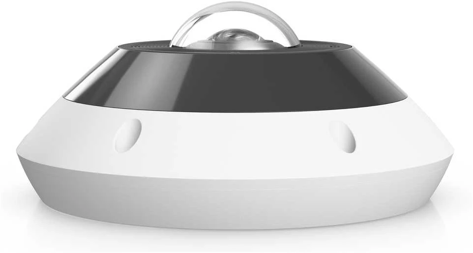 UBIQUITI UVC-G6-Pro-360-W Visoms oro sąlygoms, vandalams atspari 12MP PoE kamera su panoraminiu 360 laipsnių vaizdu, skaitmeniniu pasukimo, pakreipimo, priartinimo ir išmaniuoju IR ryšiu.