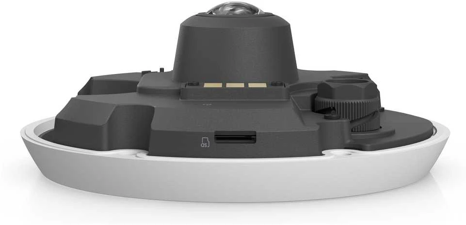 UBIQUITI UVC-G6-Pro-360-W Visoms oro sąlygoms, vandalams atspari 12MP PoE kamera su panoraminiu 360 laipsnių vaizdu, skaitmeniniu pasukimo, pakreipimo, priartinimo ir išmaniuoju IR ryšiu.