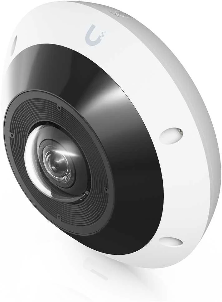 UBIQUITI UVC-G6-Pro-360-W Visoms oro sąlygoms, vandalams atspari 12MP PoE kamera su panoraminiu 360 laipsnių vaizdu, skaitmeniniu pasukimo, pakreipimo, priartinimo ir išmaniuoju IR ryšiu.