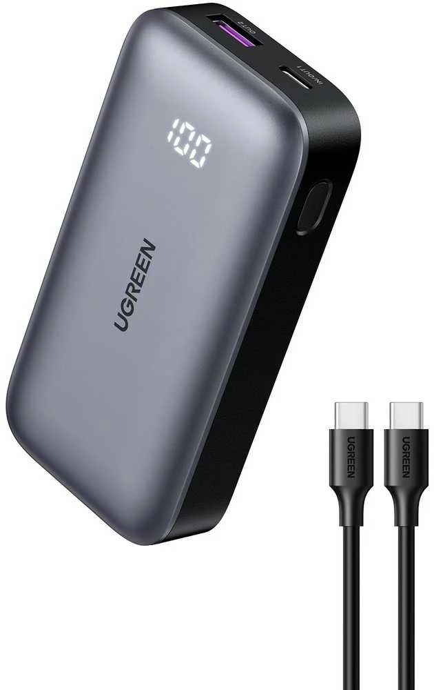 Powerbank 10000mAh 30W PD USB + USB-C UGREEN Nexode PB502 juodos spalvos