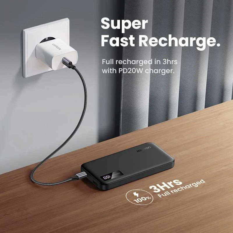 LiPo išorinis akumuliatorius (Powerbank) 10000mAh 22.5W USB-C, USB PB311 UGREEN