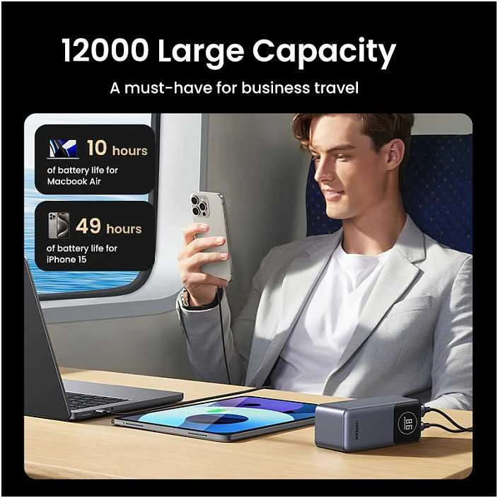 Nešiojamas įkroviklis UGREEN Nexode 12000 mAh Power Bank, 100W