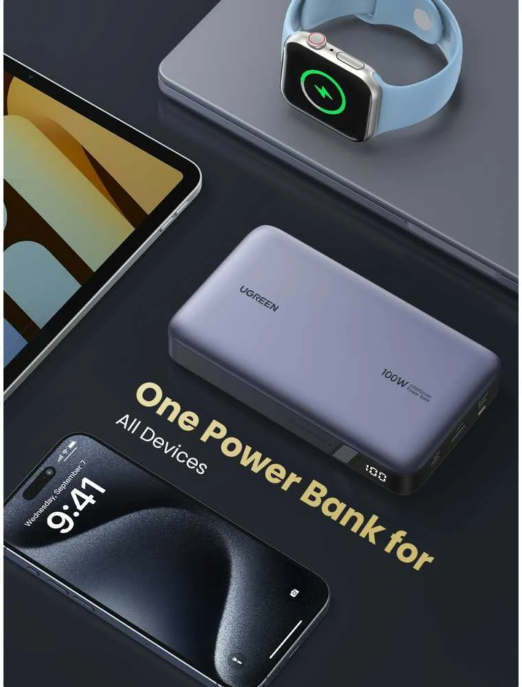 Nešiojamas įkroviklis UGREEN Nexode Power Bank 20000mAh 100W (su laidu)