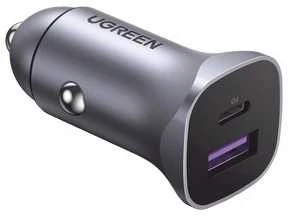 Ugreen automobilinis įkroviklis su USB-C ir USB-A jungtimis