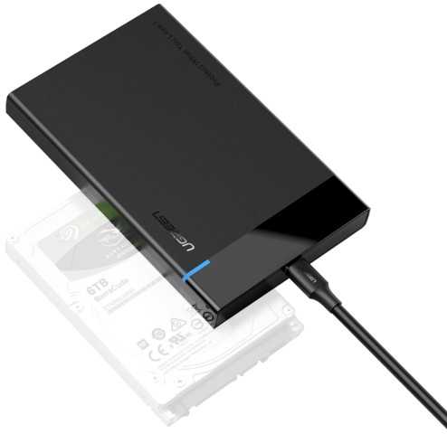 2.5 "išorinis HDD / SSD gaubto UGREEN US221, SATA 3.0 USB-C 50cm