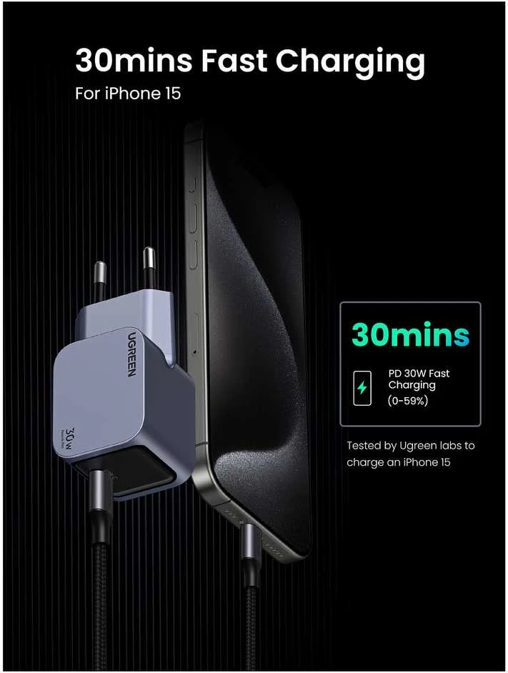 Įkroviklis UGREEN Nexode Pro 30W, USB-C