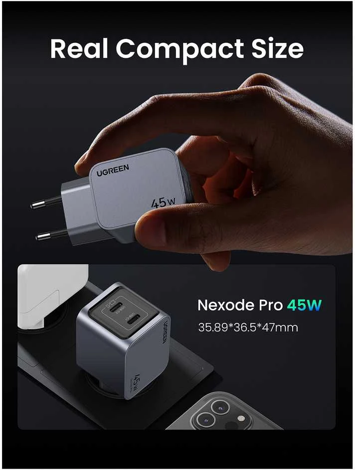 Įkroviklis UGREEN Nexode Pro 45W, 2x USB-C