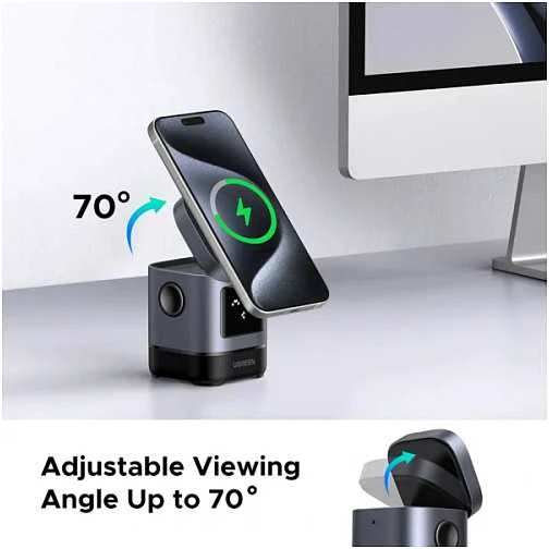Bevielis įkroviklis UGREEN 2-in-1 Magnetic Wireless Charger