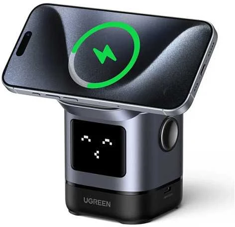 UGREEN Uno W709 įkrovimo stotelė su ekranu ir telefonu