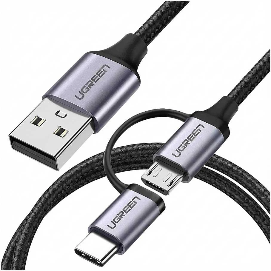 UGREEN Type-C/MicroUSB kabelis QC 3.0 1m