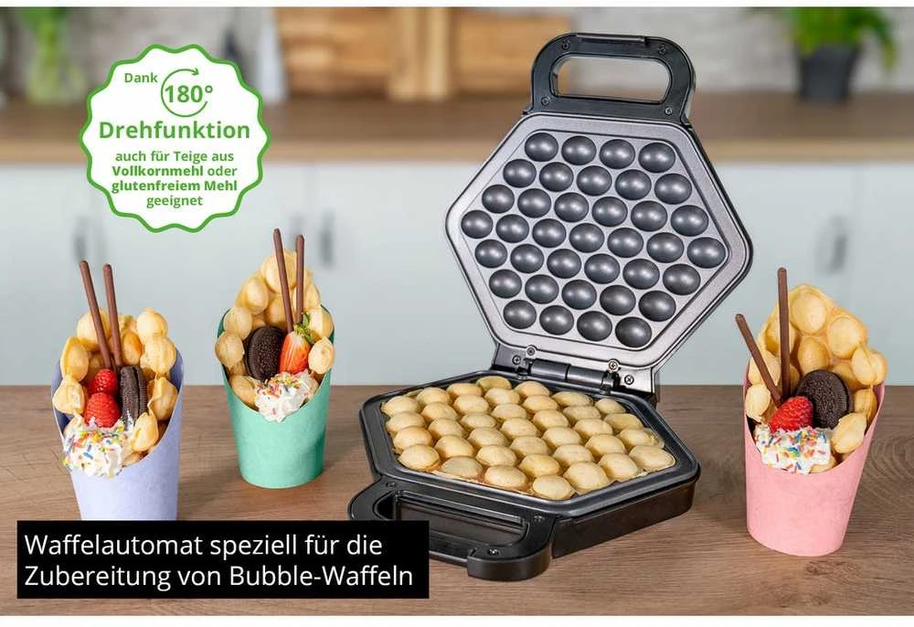 Vaflinė - Unold Bubble Vaflinė Bobby 700W Nelipni Teflonas Juoda