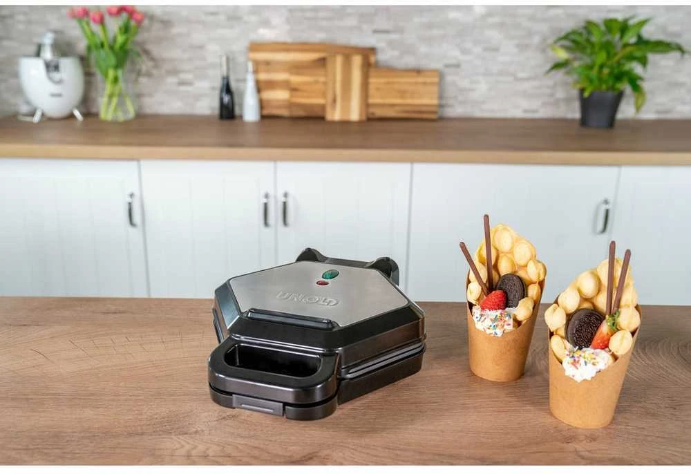 Vaflinė - Unold Bubble Vaflinė Bobby 700W Nelipni Teflonas Juoda