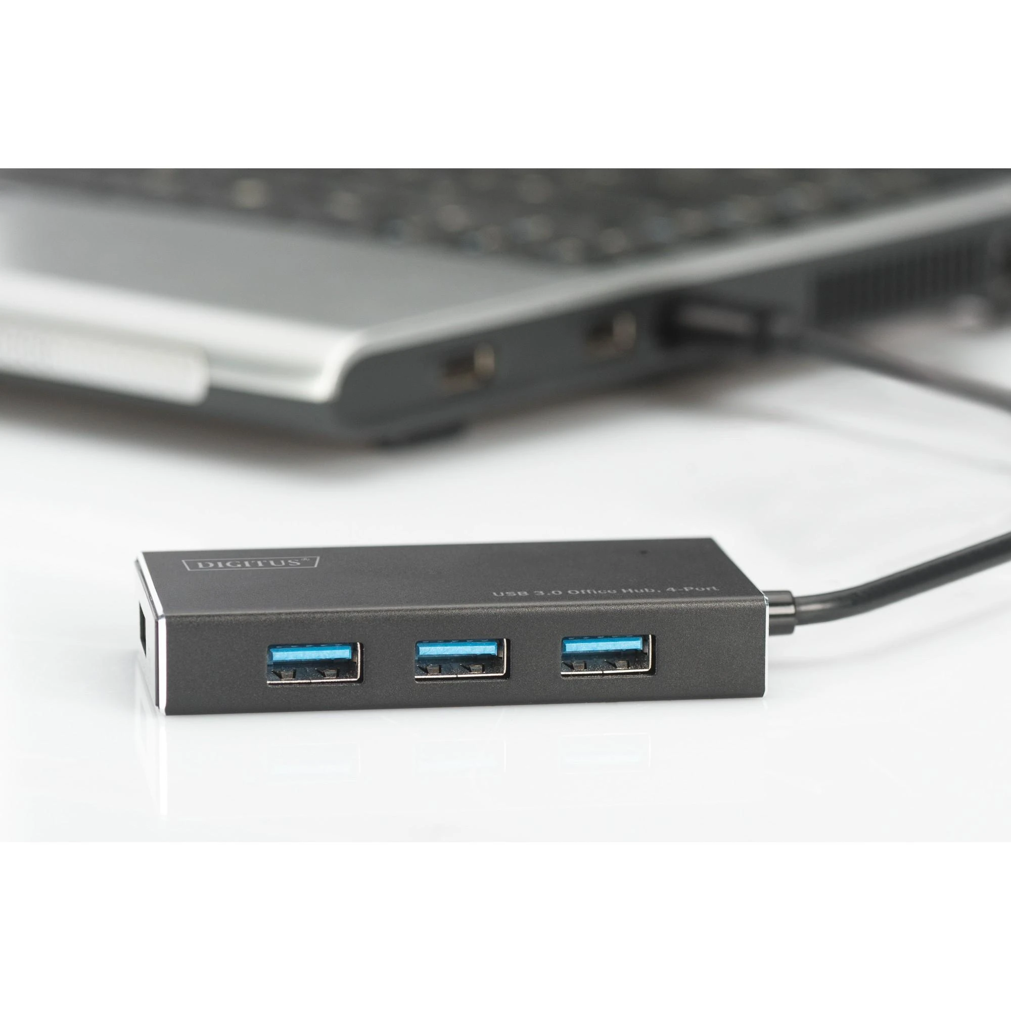Assmann Electronic DIGITUS USB 3.0 Hub 4 prievadų Įsk. 5V/2A maitinimo šaltinis Aliuminio korpusas