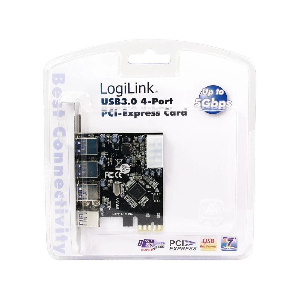 Išplėtimo plokštė Logilink PC0057A-Card PCI-Express 4xUSB3.0