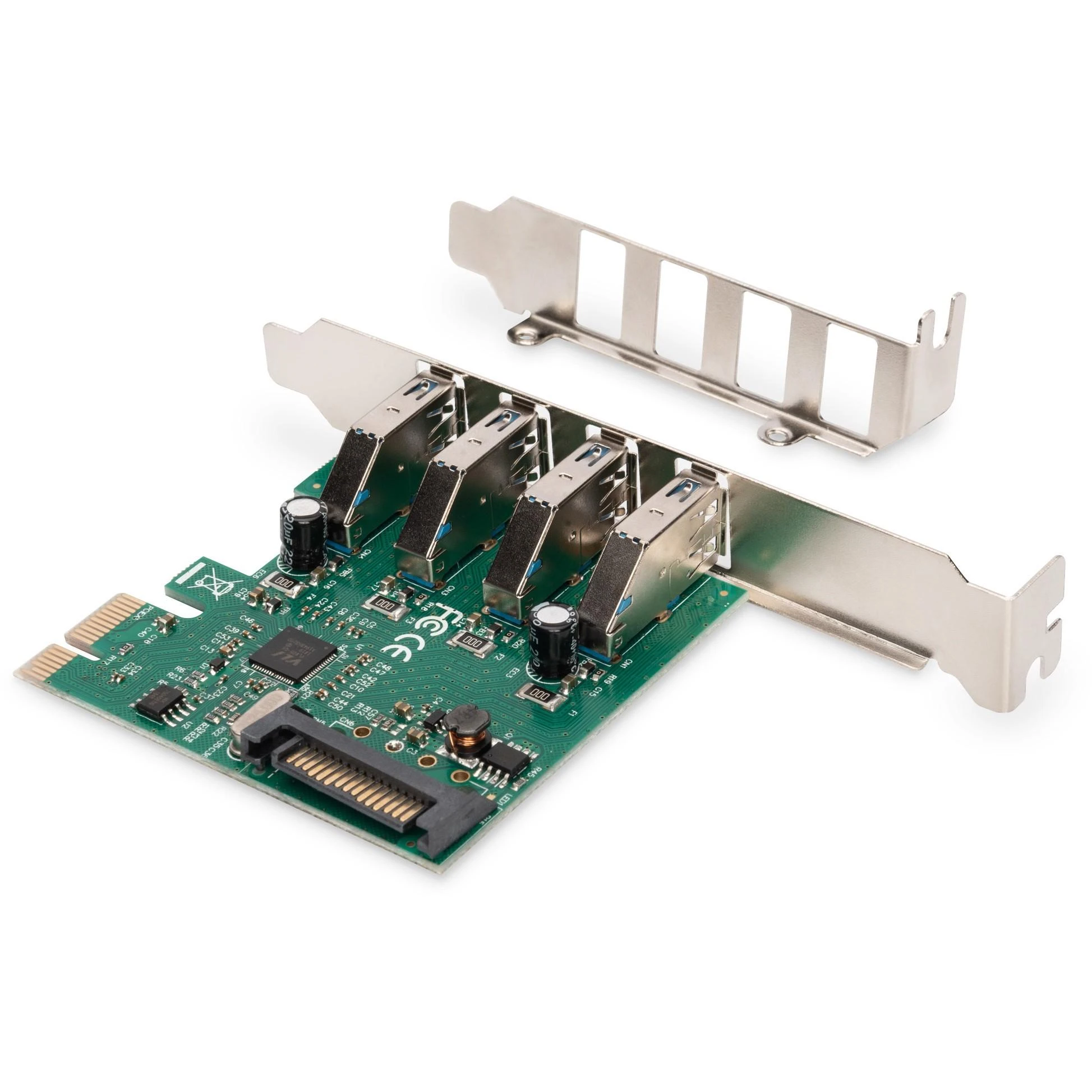 Assmann Electronic DIGITUS USB 3.0 4 prievadų PCI Express papildoma kortelė 4 jungtys A / F Išorinis VL805 mikroschemų rinkinys