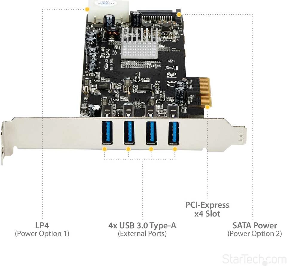 Kontroler StarTech PCIe 2.0 x4 - 4x USB 3.0 (PEXUSB3S44V)