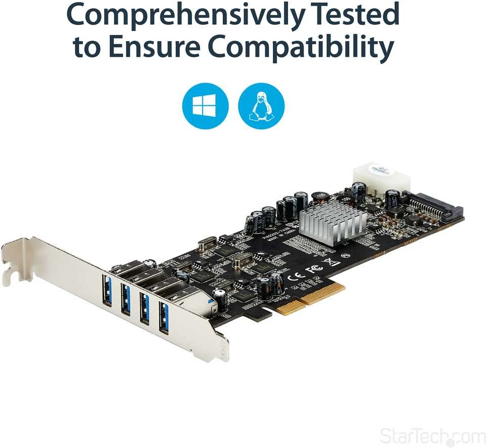 Kontroler StarTech PCIe 2.0 x4 - 4x USB 3.0 (PEXUSB3S44V)